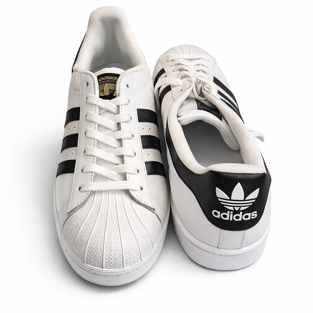 Adidas Superstar Originals White Black Athletic Sneakers Shoes Size 19